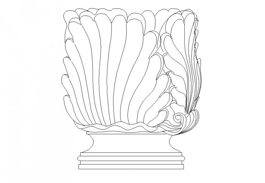 Drawing of antique vase 2d model AutoCAD
