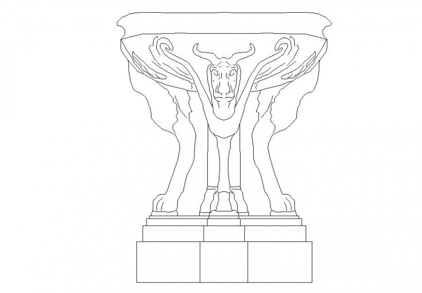 Drawing of antique vase block AutoCAD file