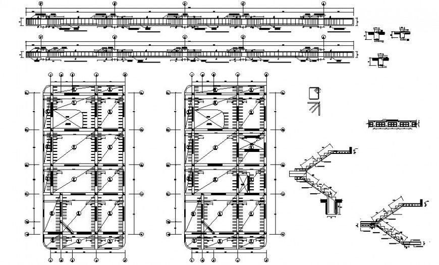 Drawing of beam and column structural units dwg file
