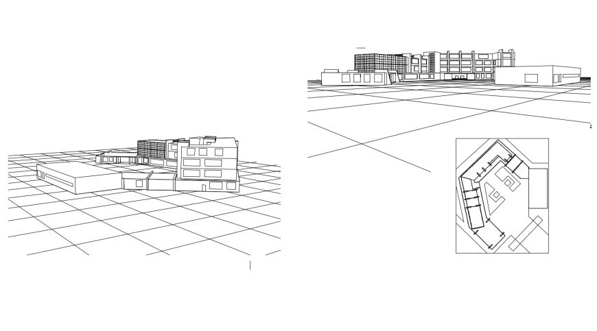 Drawing of boarding school design AutoCAD file