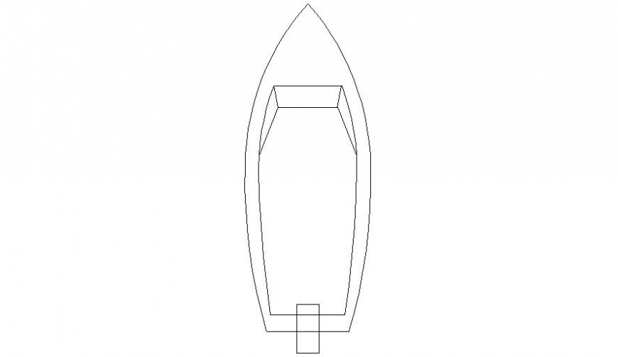 Drawing of boat 2d view shown in autocad