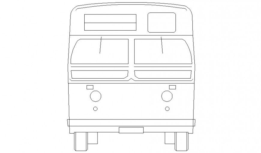 Drawing of bus elevation 2d view in autocad software
