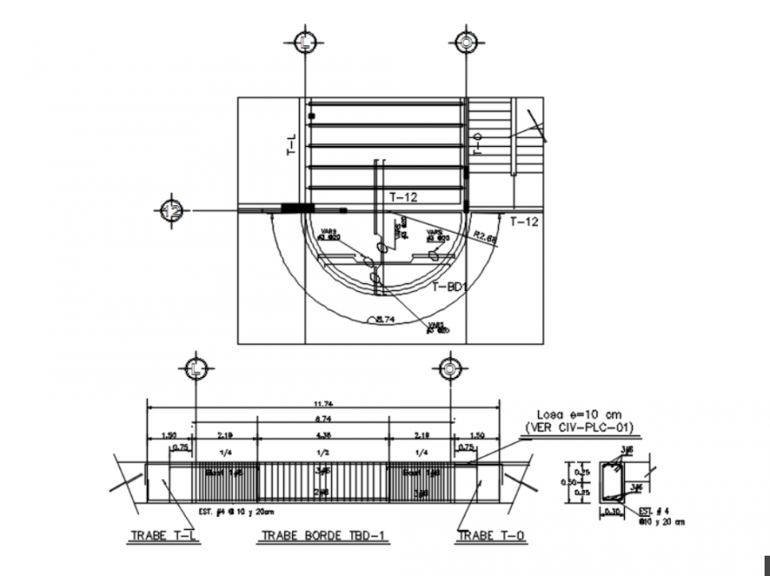 Drawing of cantilever 2d details AutoCAD file