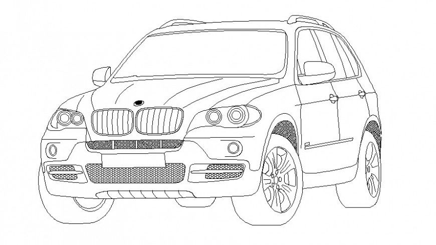 Drawing of car 3d model autocad software file