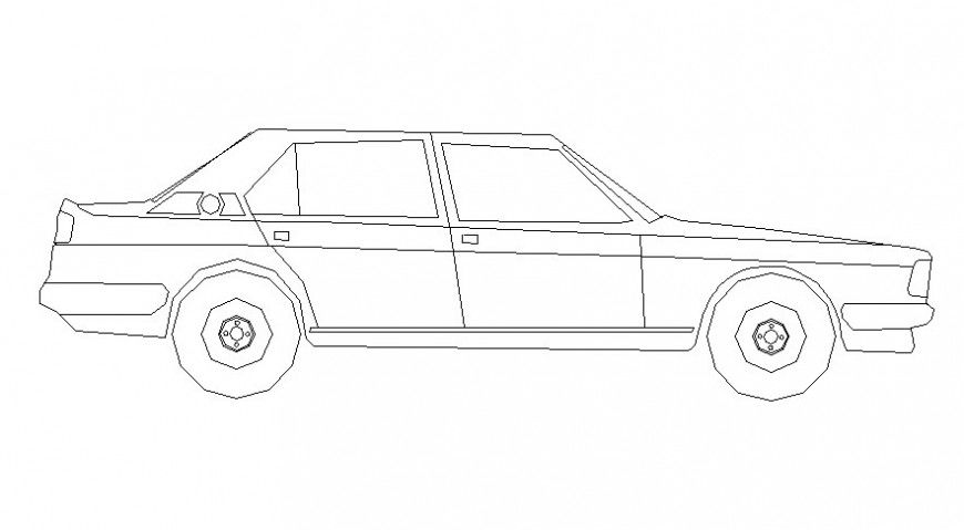 Drawing of car details elevation 2d view shown in autocad