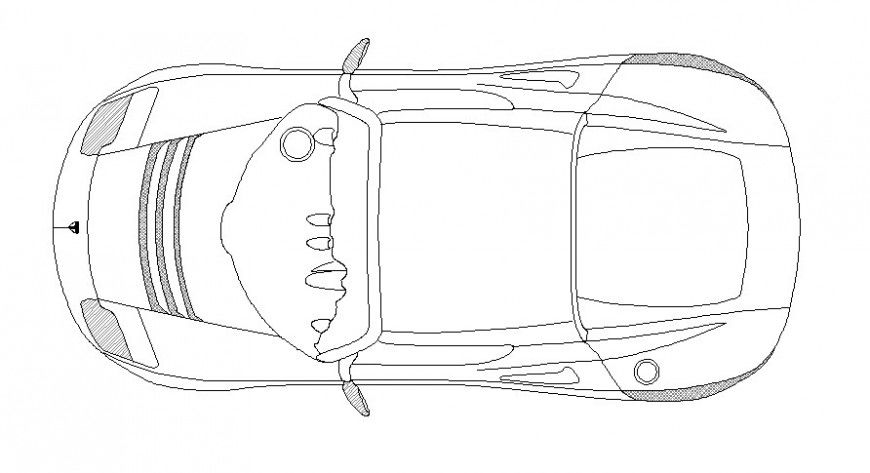Drawing of car elevation 2d view transportation units dwg file