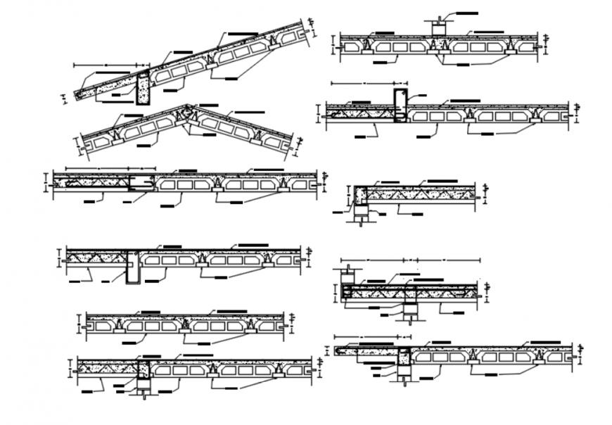 Drawing of ceiling roof structural details AutoCAD file