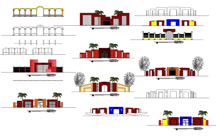 Drawing of collage 2d details AutoCAD file