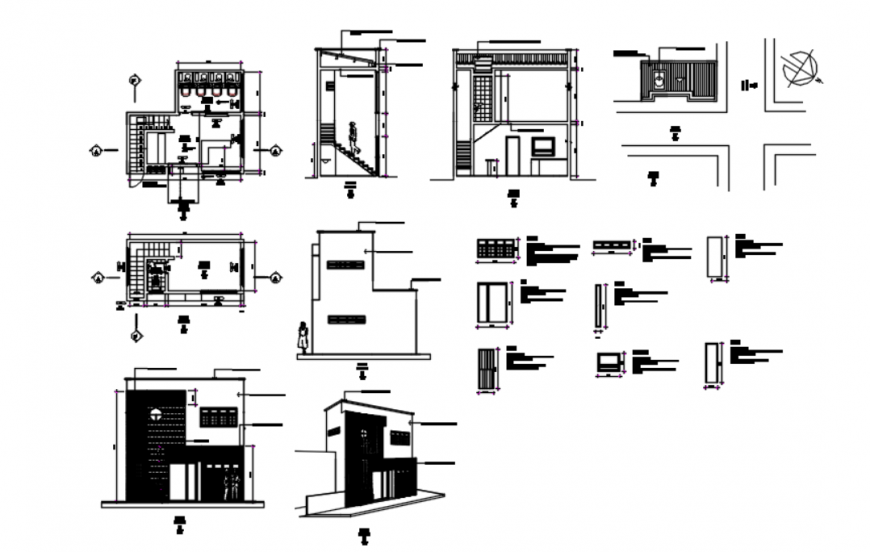 Drawing of commercial building 2d details AutoCAD file
