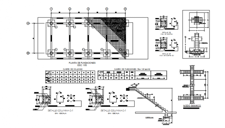 Drawing of construction details of building autocad file