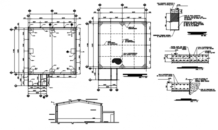 Drawing of constructive steel structure details AutoCAD file