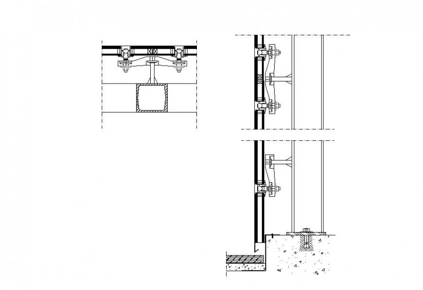 Drawing of continuous glazing detail AutoCAD file