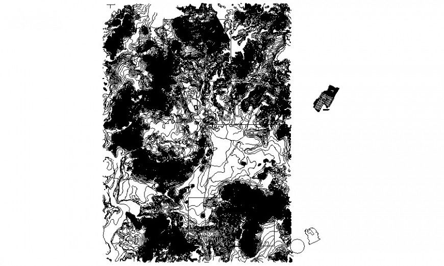 Drawing of Contour mapping topographical area autocad file