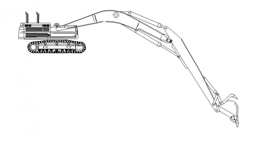 Drawing of crane details 2d view in autocad software