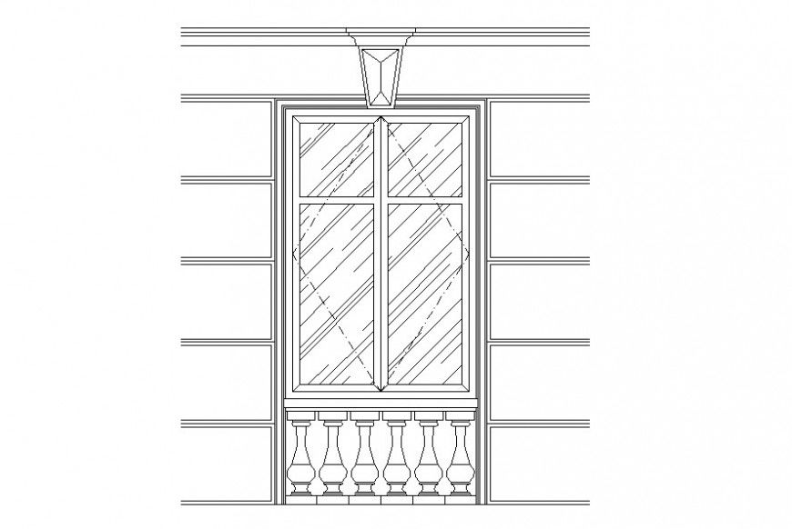 Drawing of decorative window AutoCAD file