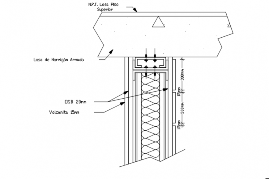 drawing of details union to sky slab 2d AutoCAD file