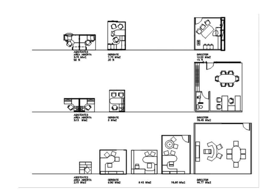 drawing of different office furniture 2d details AutoCAD file