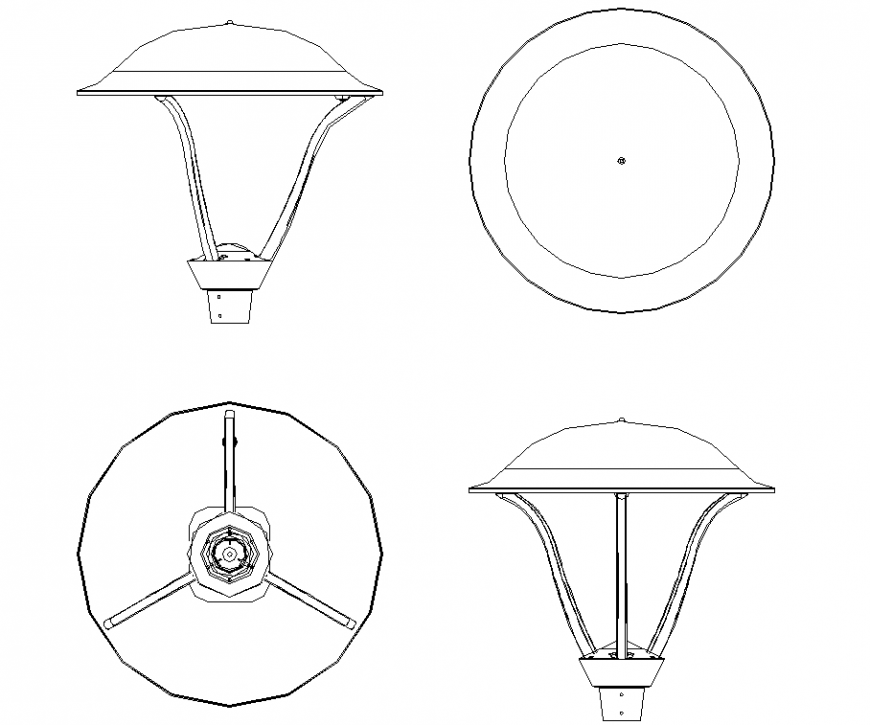 Drawing of different types of lights in dwg file.