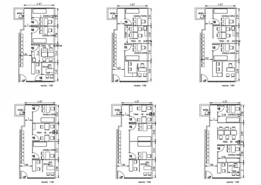 Drawing of doctor office 2d details AutoCAD file