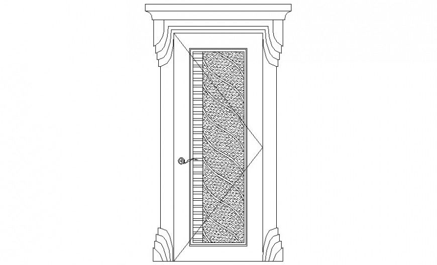 Drawing of door 2d view in autocad software