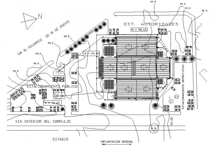 Detailed Drawing of Double Court Coliseum 2D AutoCAD File Plans