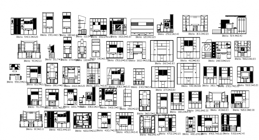 Drawing of elevation of cupboard drawing in dwg file.