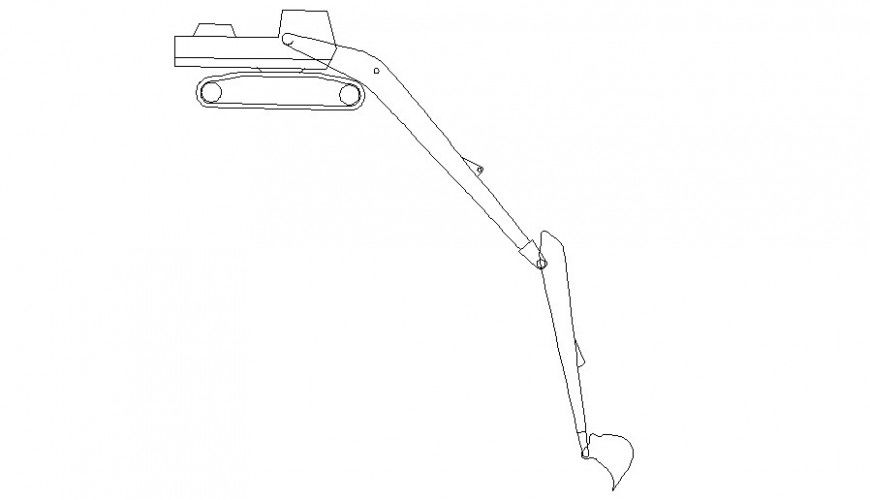 Drawing of excavator machine details in autocad