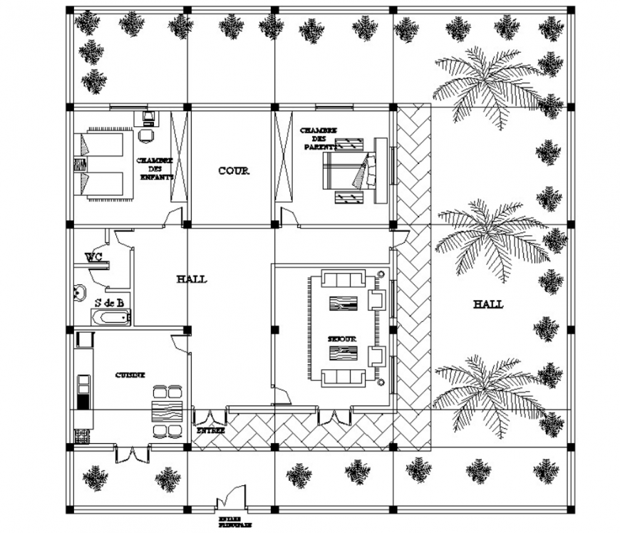 Drawing of floor block AutoCAD file