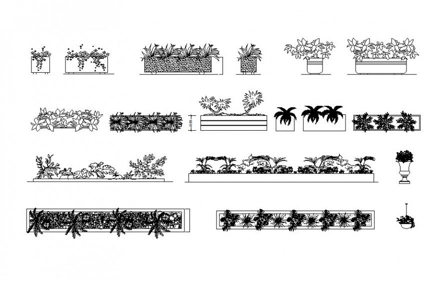 Drawing of flower bed AutoCAD file