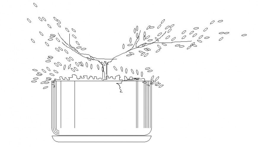 Drawing of flowerpot 2d MODEL AutoCAD file