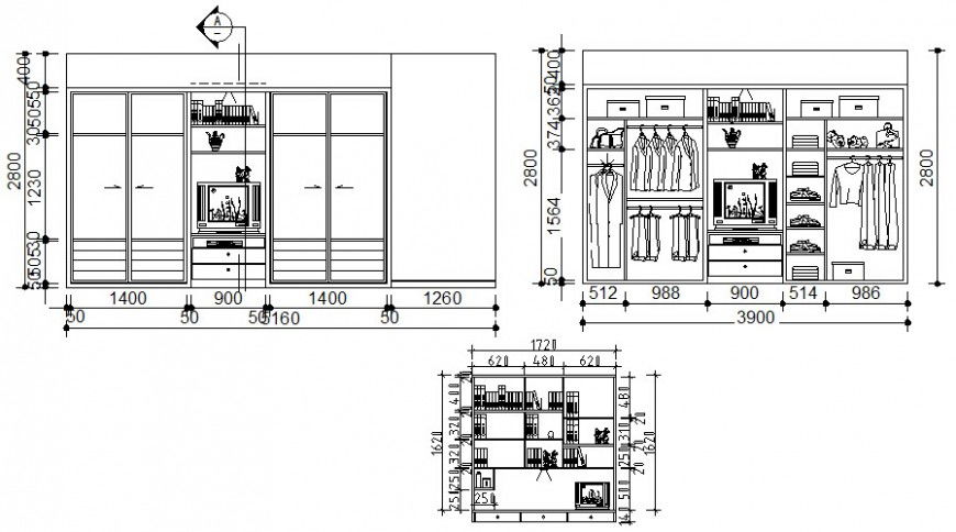 Drawing of furniture blocks of the drawing room and bedroom dwg file