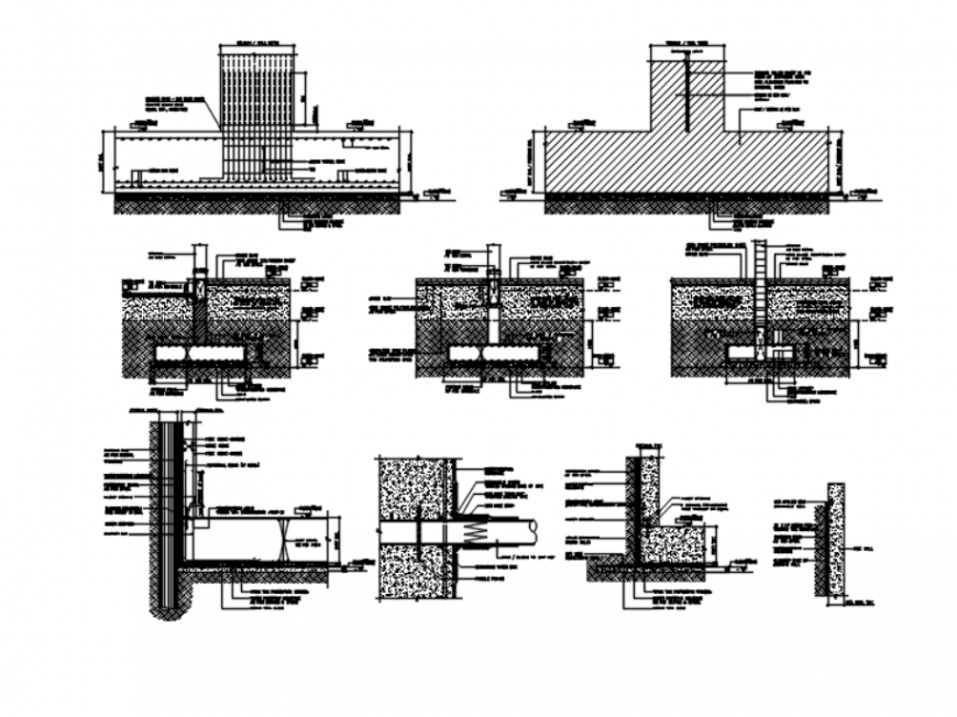 Drawing of general details for concrete structure AutoCAD file