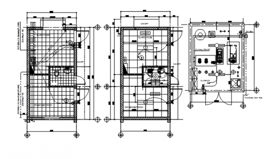 Drawing of guard house & pump room details AutoCAD file
