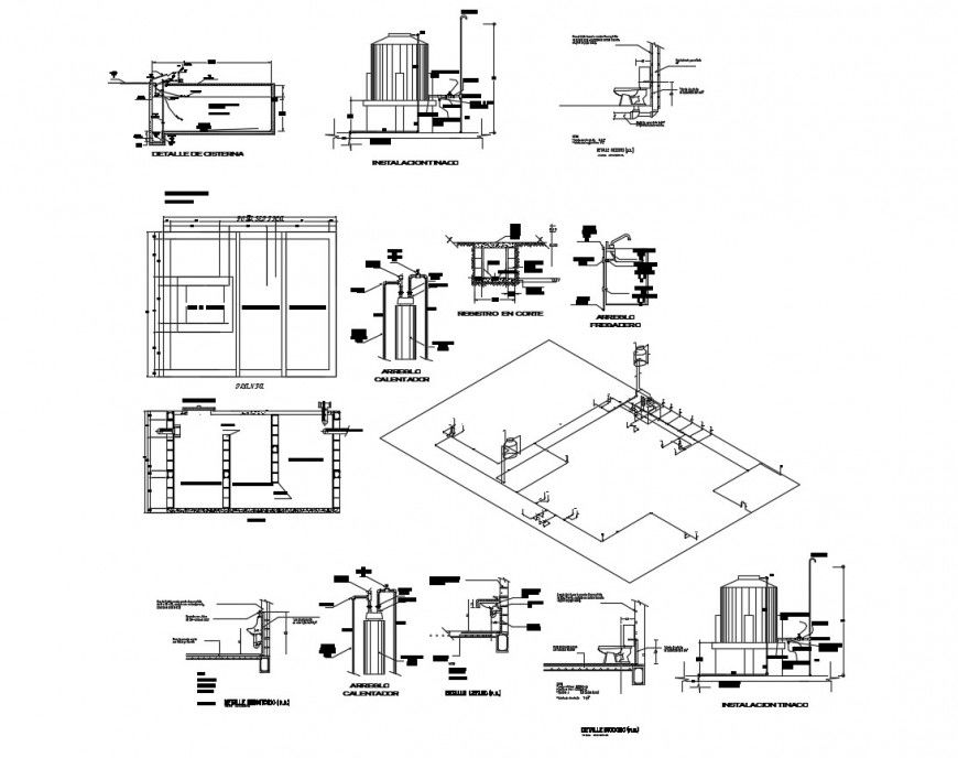 Drawing of health center 2d details AutoCAD file