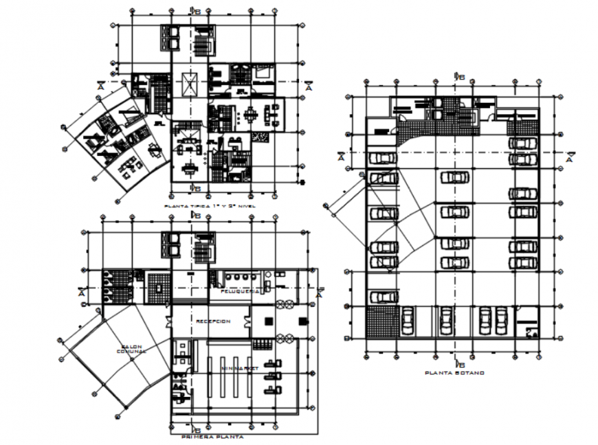 Drawing of high-density housing tower 2d details AutoCAD file