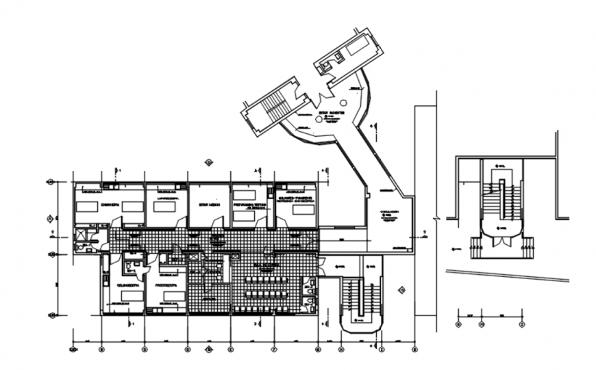 Drawing of hospital furnishing plan details AutoCAD file