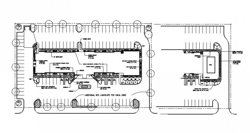 Drawing of hotel landscape model design AutoCAD file