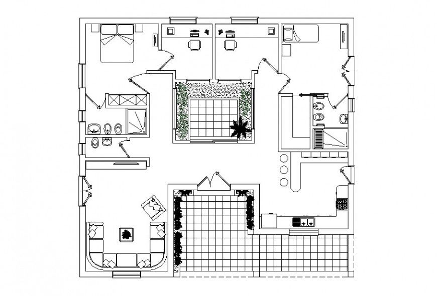 Drawing of house floor plan AutoCAD file