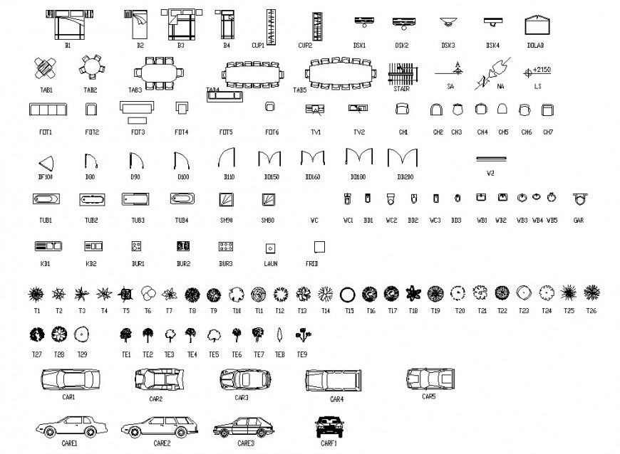 Drawing of house hold blocks auocad file