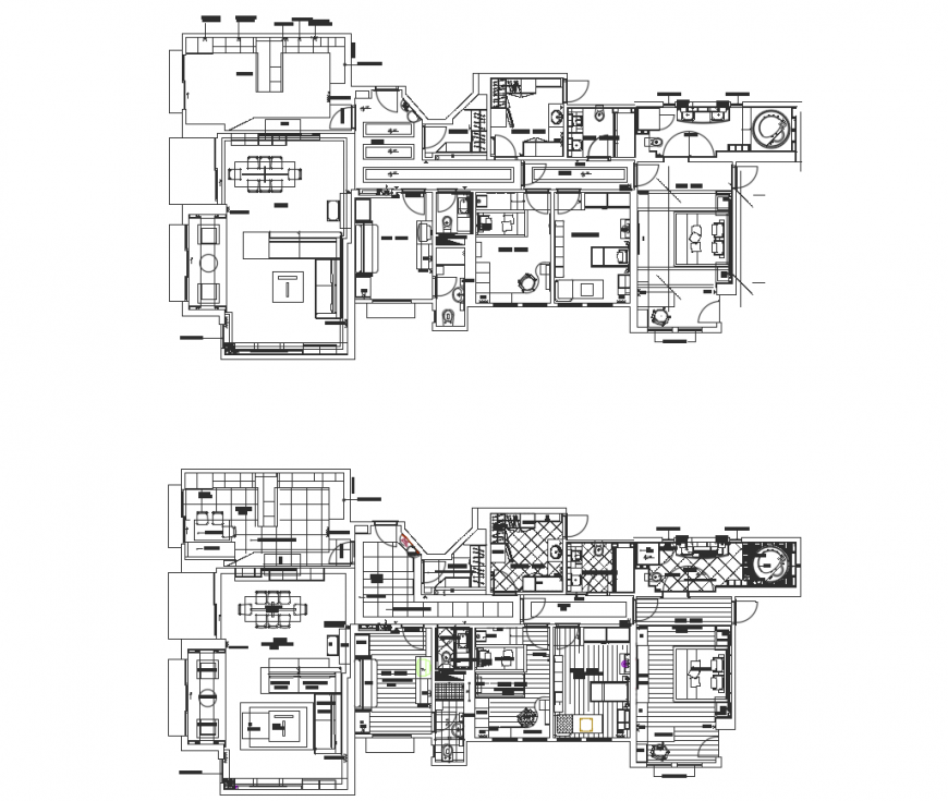 Drawing of house interior 2d details AutoCAD file