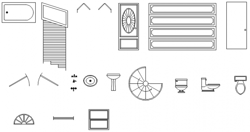 Drawing of household things blocks