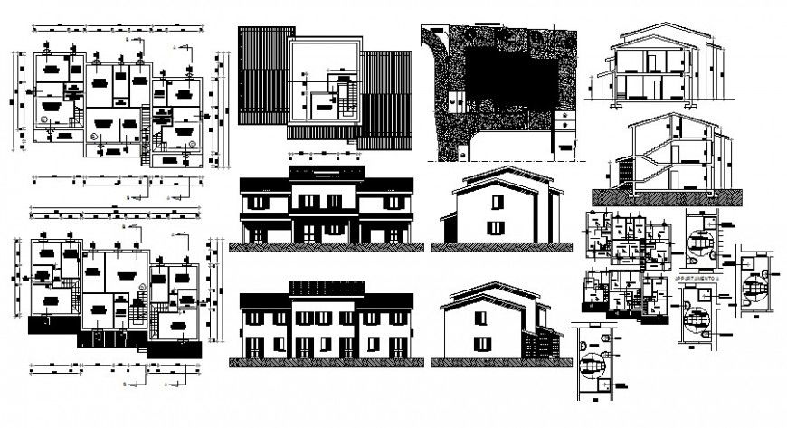 Drawing of housing units details 2d view in AutoCAD file