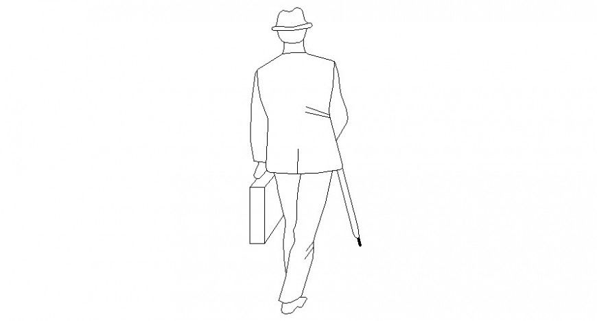Drawing of human figure cad block autocad file