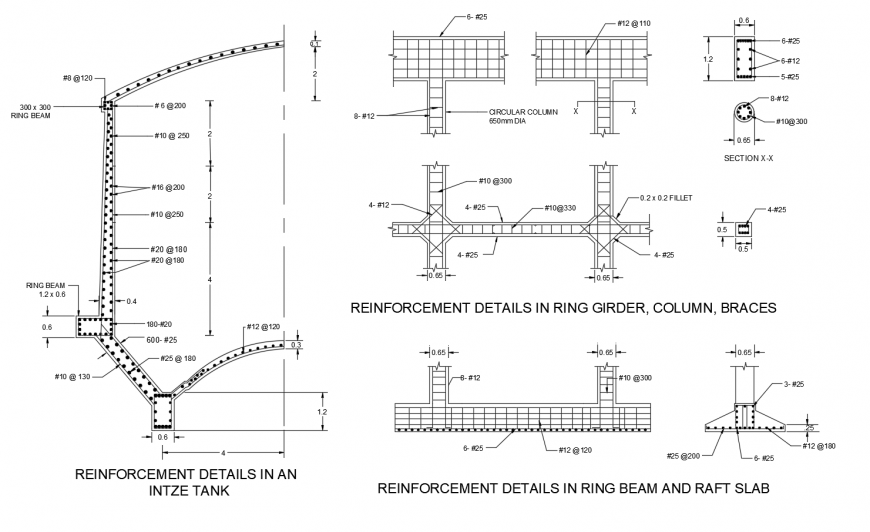 Drawing of intez tank 2d details AutoCAD file