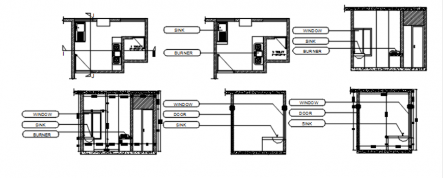 Drawing of kitchen 2d detail AutoCAD file