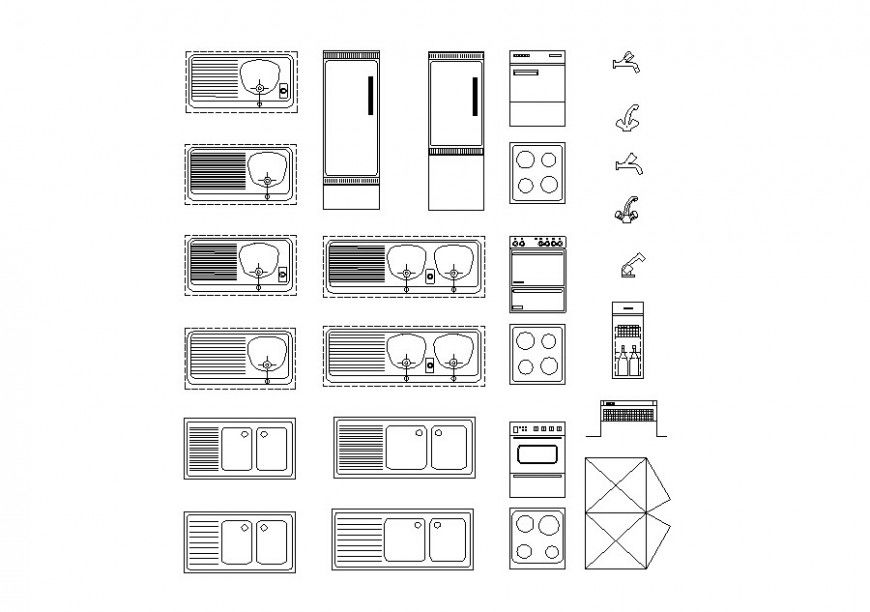 drawing of kitchen accessories AutoCAD file
