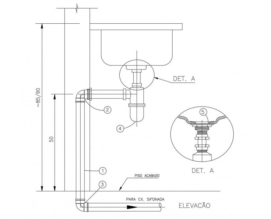 Drawing of kitchen washbasin 2d details AutoCAD file