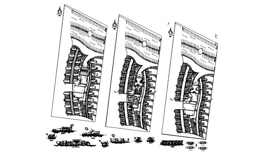Drawing of landscaping area 2d view in autocad