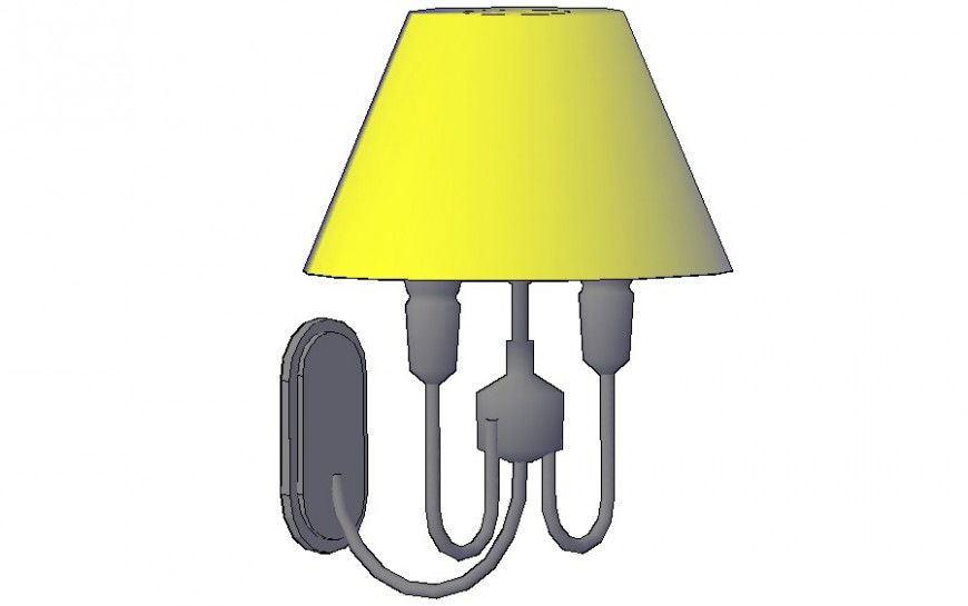 Drawing of light lamp detail 3d model autocad drawing