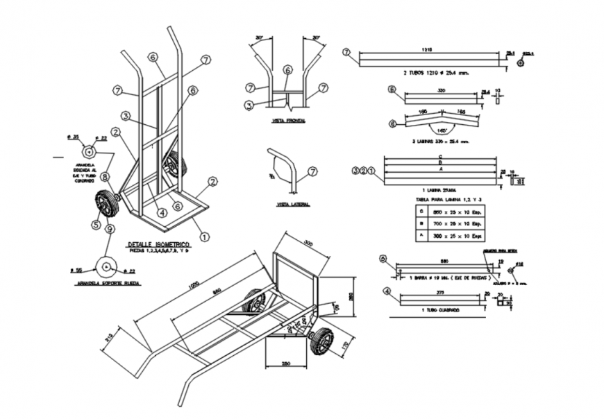Drawing of load trolly details AutoCAD file